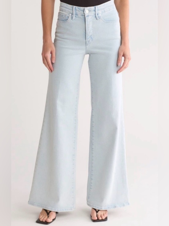 Good American Denim - Good American Good Waist Palazzo Jeans Light Denim Size 6 / 28 EUC